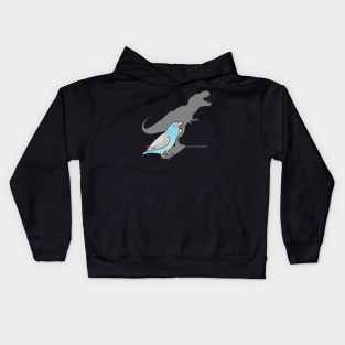 T-rex shadow - blue fallow parrotlet Kids Hoodie